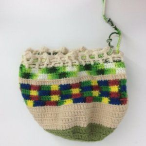 Hand Knitted Purse Multicolored Cool Grandma